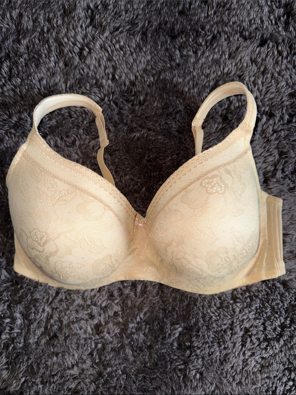 Cacique Lace-Overlay Contour Bra - Cream